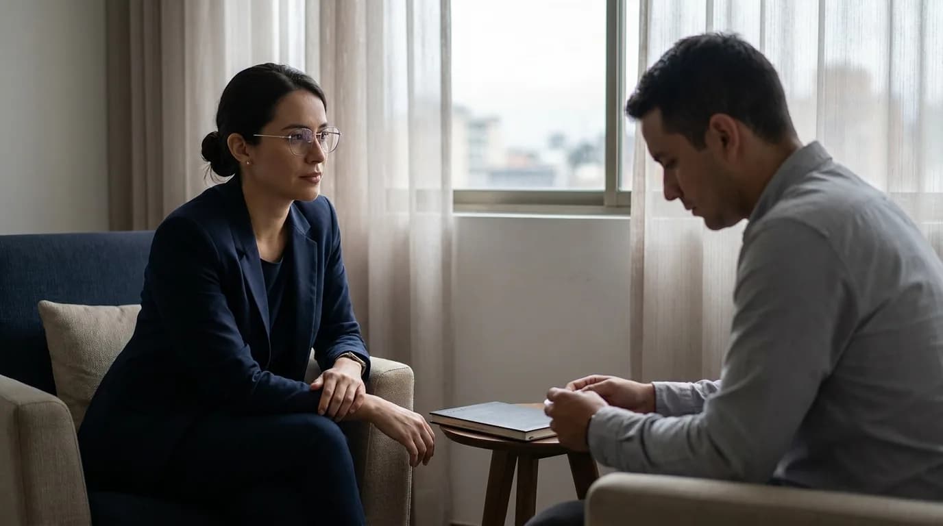 Entrevista confidencial de evaluacion de riesgo psicosocial en una oficina privada